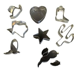 Texas Theme Cookie Cutters - Large Metal - Unique